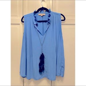 LOFT 12 Medium Pleated Sleeveless Tank Top Blouse